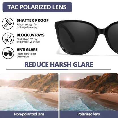 FIMILU Polarized Sunglasses for Women, Trendy Fashion Sun Glasses Square Retro Glasses UV Protection for Daily Outdoor 2pack
