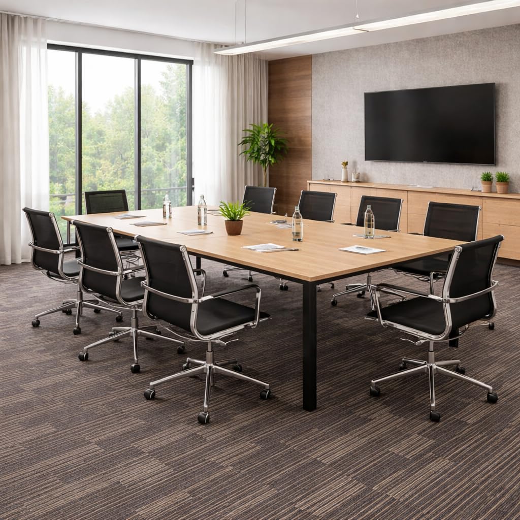 SHNOSU Carpet Floor Tiles 24” x 24” Commercial Carpet Squares 18 Pcs Non-Slip Office Soft Tiles DIY Installation for Living Room Bedroom Study Hotel, Brown