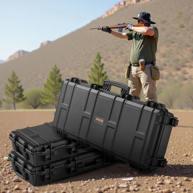VEVOR Rifle Hard Case - Waterproof & Crushproof with 4 Layers of Foam | Lockable, Wheeled Design for Rifles/Shotguns
