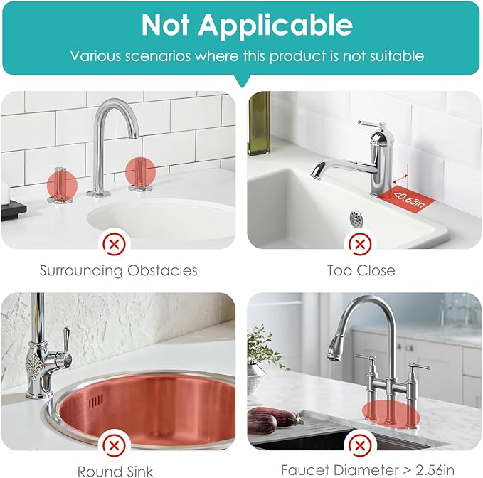 4Pcs Stone Faucet Mat for Kitchen Sink, Diatomite Quick Dry Water Absorbing