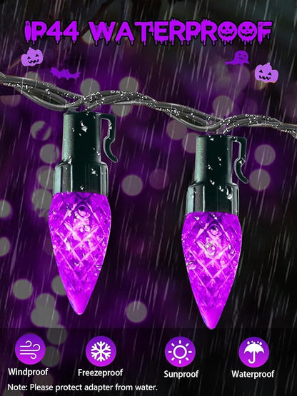 240 LED 78FT C6 Christmas String Lights, Super Long Christmas Lights Outdoor Indoor with 13 Modes & Timer, Waterproof Fairy Twinkle Light Plug in for Tree Yard House Horror Party Decorations (Purple)