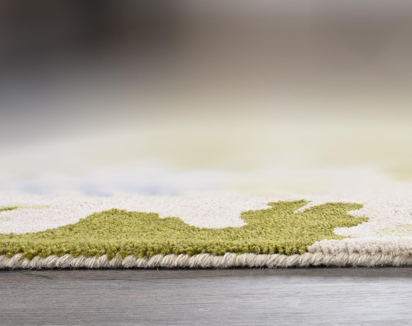 Handmade Oushak Wool Area Rug | Floral and Botanical Patterns in Soft Blue and Green | Luxurious Thick Pile for Living Room, Bedroom & Dining Room Decor (Blue & Green, 4' x 6')
