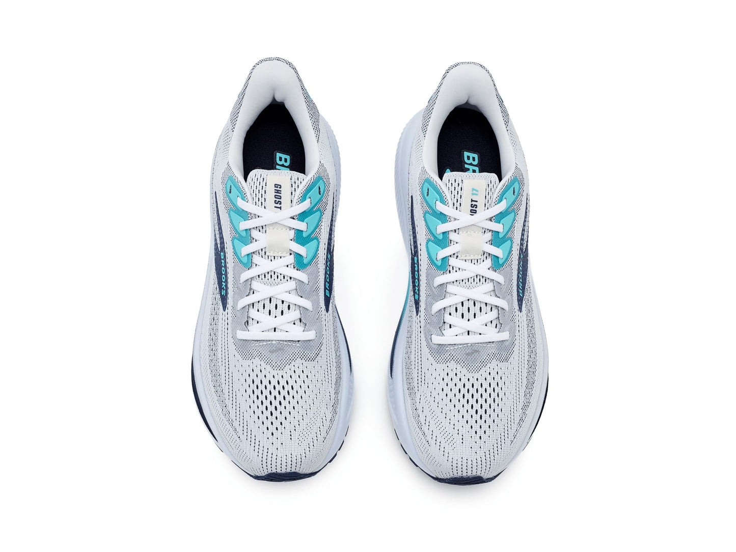 Brooks Men's Ghost 17 White/Beacon Blue/Ipanema 12 Medium