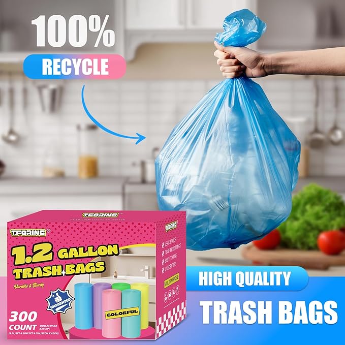 300 Count 1.2 Gallon Trash Bags