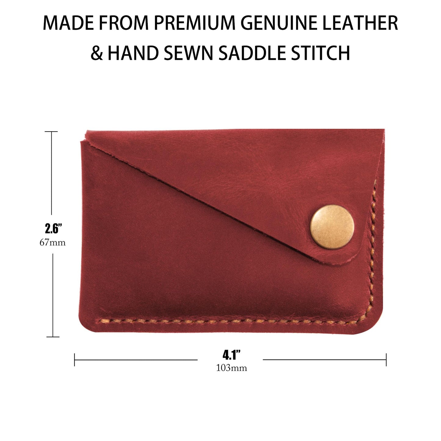Turbosnail Leather Card Holder, Credit Card Wallet, Front Pocket Wallet, Slim Wallet, Cardholder Wallet, Credit Card Holder, Minimalist Wallet, Fathers Day Gift (Red)