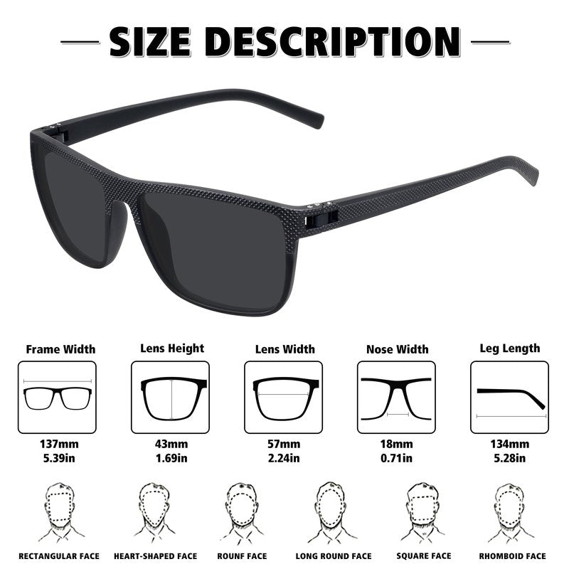 STORYCOAST Polarized Sunglasses for Men Women Classic Square Sports Fishing Running Golf Sun Glasses UV Protection