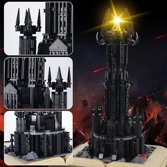 Lord of The RS Castle Building Blocks ToysCreator Architecture Dark Tower Magic Book Building Set Best Choice for 12+ Boys Girls or Adults.