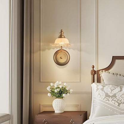 Vintage Wall Sconces with Brass Glass Bathroom Wall Light