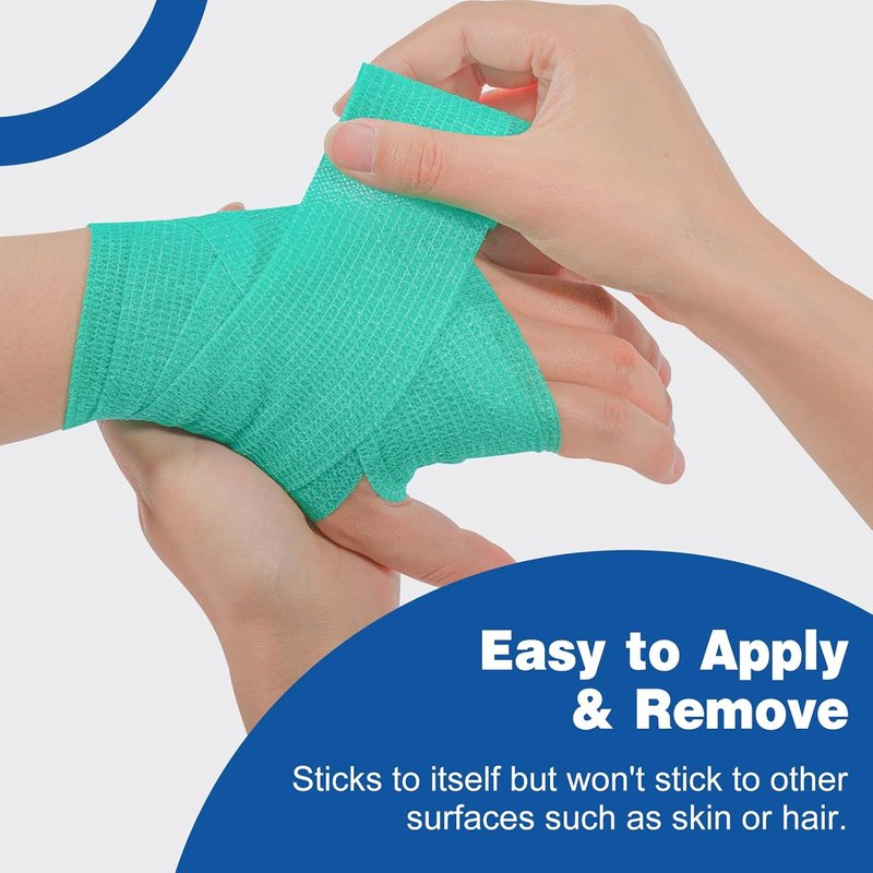 Self Adhesive Bandage Wrap - 16 Pack Elastic Cohesive Tape | 2" X 5 Yards, Colorful Athletic & Vet Wrap