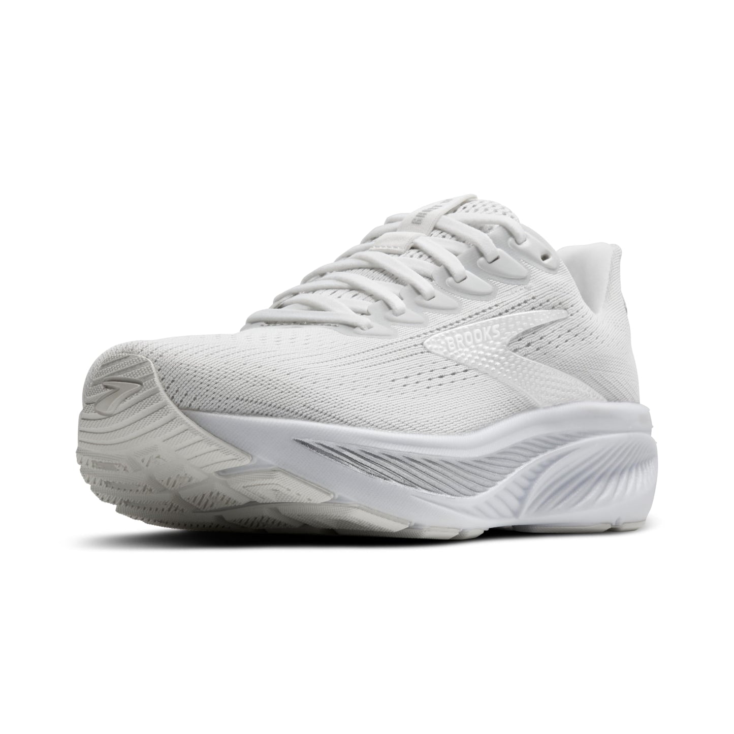 Brooks Women’s Ghost 17 Neutral Running Shoe - White/White/Grey - 10 Wide