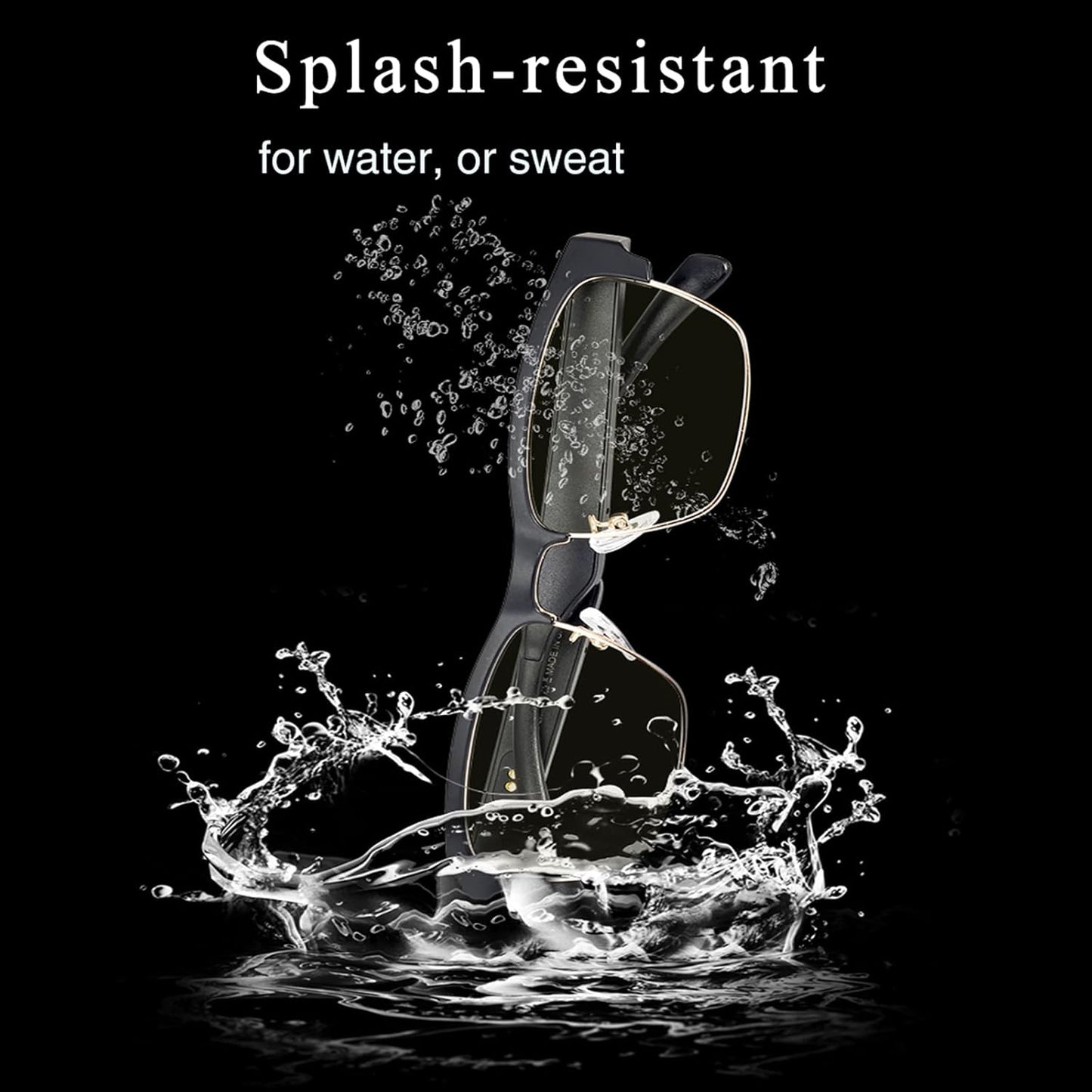 Smart Glasses Bluetooth-Audio Glasses for Men Women with Alexa, Built-in Mic, Blue Light Filter&Polarized Lenses for All Smart Devices Voice Assistant