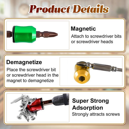 3PCS Upgrade Screwdriver Head Magnetic Ring, Strong Magnetic Screw Holder Ring for Power Bits & Hex Screwdrivers, Removable Household Tool Metal Screw for Power Tools, Mechanics & Carpenters (Mix)