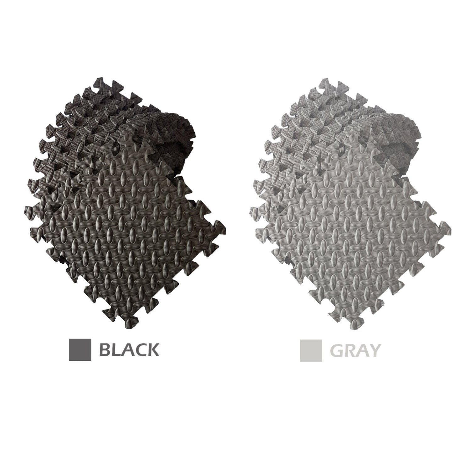 A2ZCARE Puzzle Exercise Mat with EVA Foam Interlocking Tiles - Interlocking Floor Mats for Gym Equipment - Ideal for Home Gym, Aerobic, Yoga and Pilates (Black and Grey (12pcs with Border Tiles))