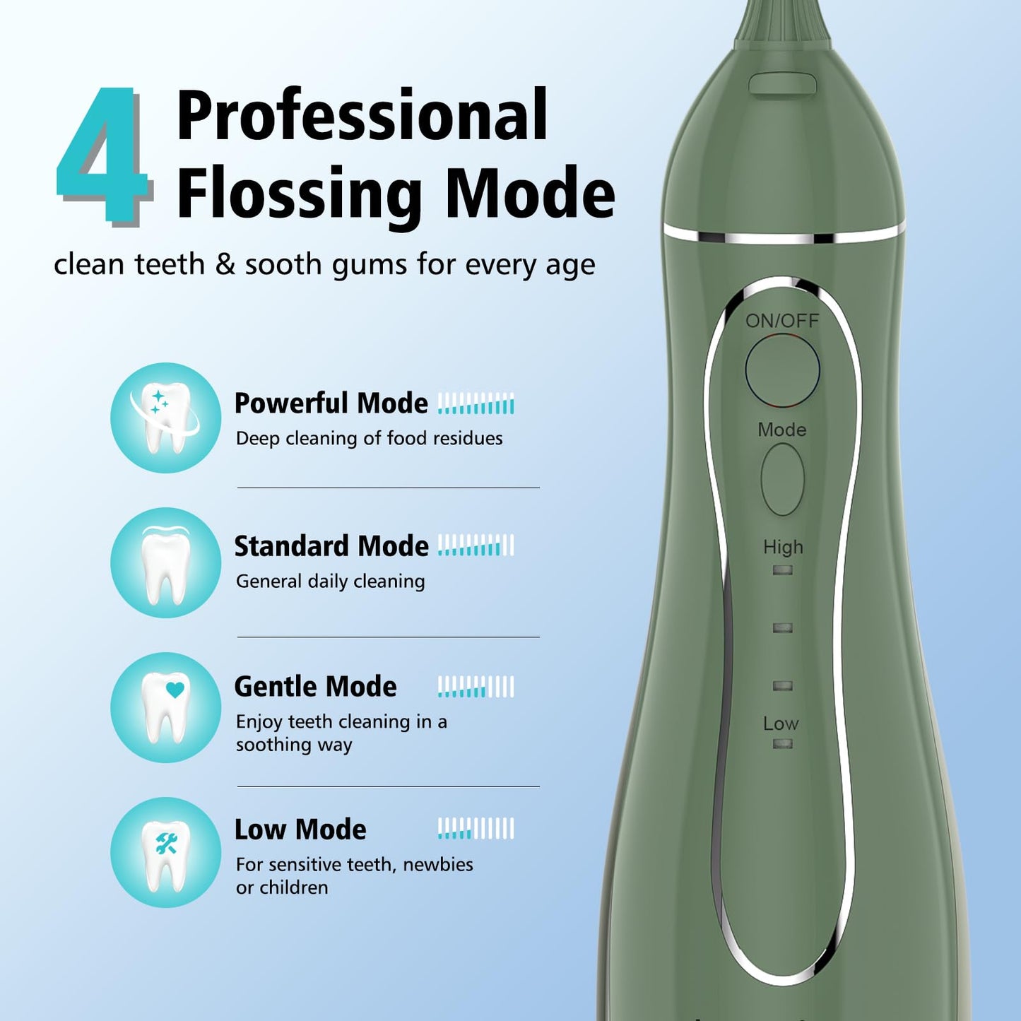 Leominor Water Flosser Pick for Teeth, 300ML Portable Oral Irrigator Upgraded Tank Removable,IPX7 Waterproof, Rechargeable Travel Teeth Cleaner, Professional Electric Flossing Machine (Pink)