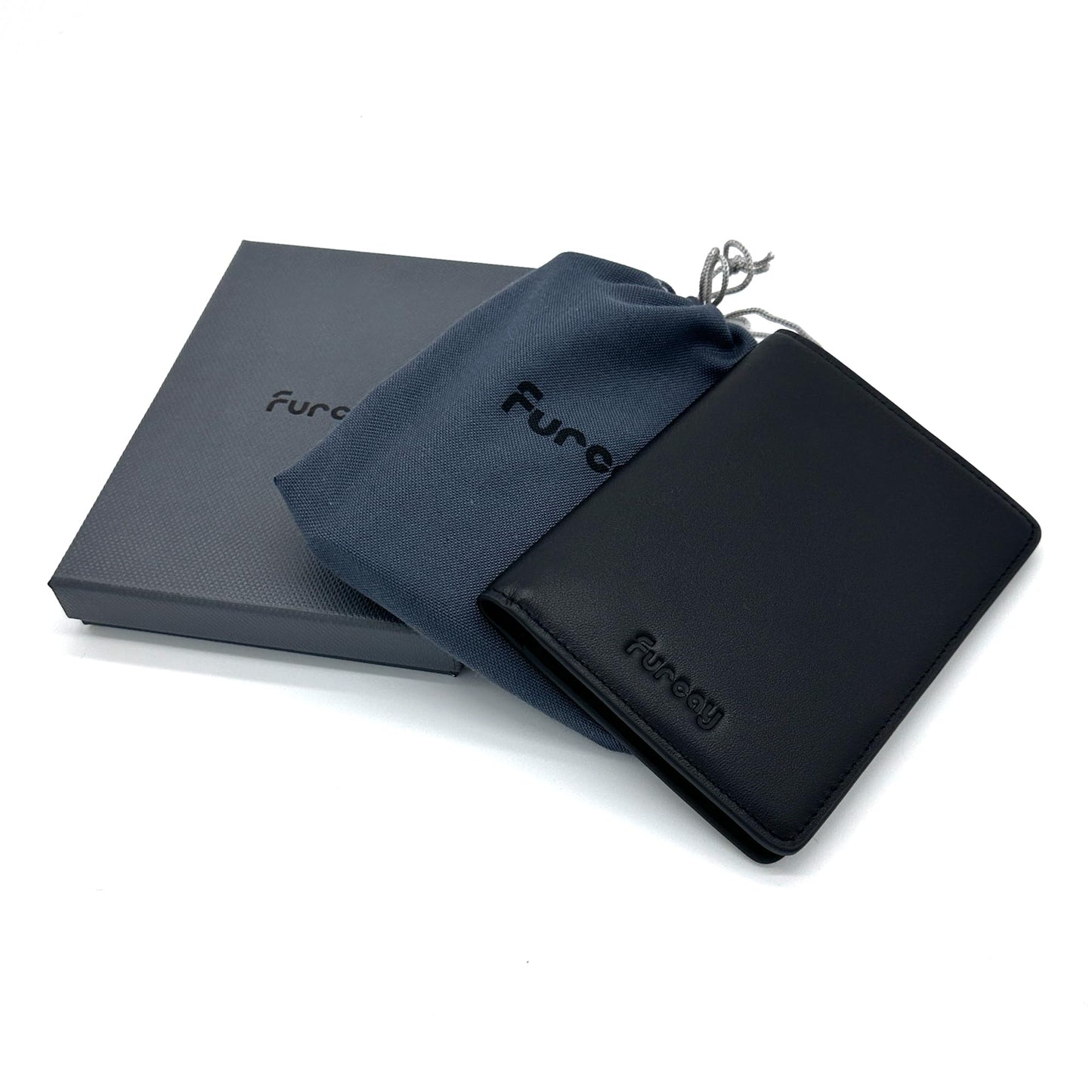 Slim Nappa Leather RFID blocking Passport Cover for Men and Women (Black/Gray)