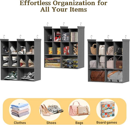 Ofiray-home 3 Tier Hanging Closet Organizer, 10 Compartments Sweater Organizer