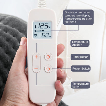 VAAGHANM Heating Pad: 33 x 17 inches Electric Heating Pad for Back Pain Relief -Extra Large Heat Pad for Shoulder/Neck/Cramp/Menstrual Pain - Upgraded 6 Timer & 6 Temperature Controller
