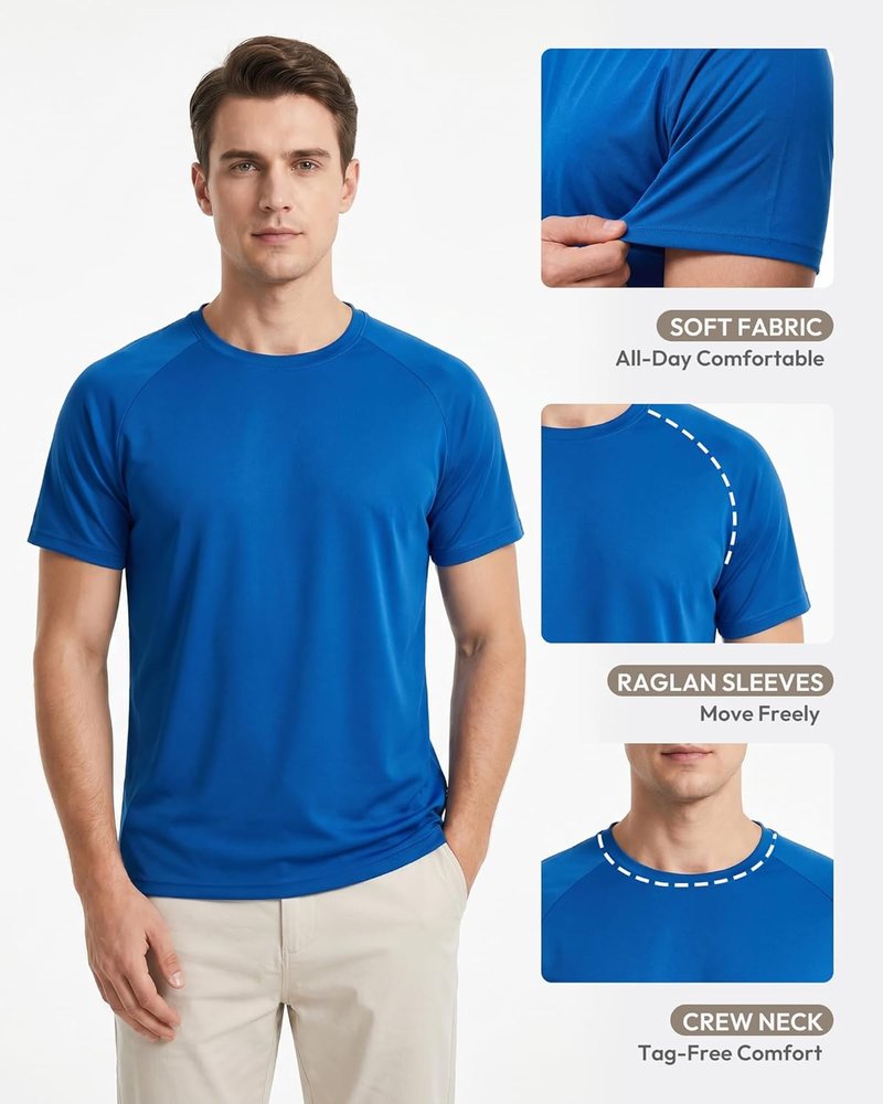 Men's Quick Dry Workout Shirts - Short Sleeve Athletic T-Shirt | Moisture-Wicking Gym Top