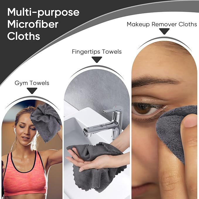 Orighty Washcloths 96 Pack, Ultra Soft Face Cloths 12 x 12 inch, Absorbent &