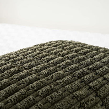 Fancy Homi Olive Green Long Body Lumbar Decorative Throw Pillow Covers 20x54 Inch for Bed Couch Bedroom, Soft Corduroy Rectangle Solid Pillow Case 50x137 cm, Rustic Farmhouse Boho Room Decor