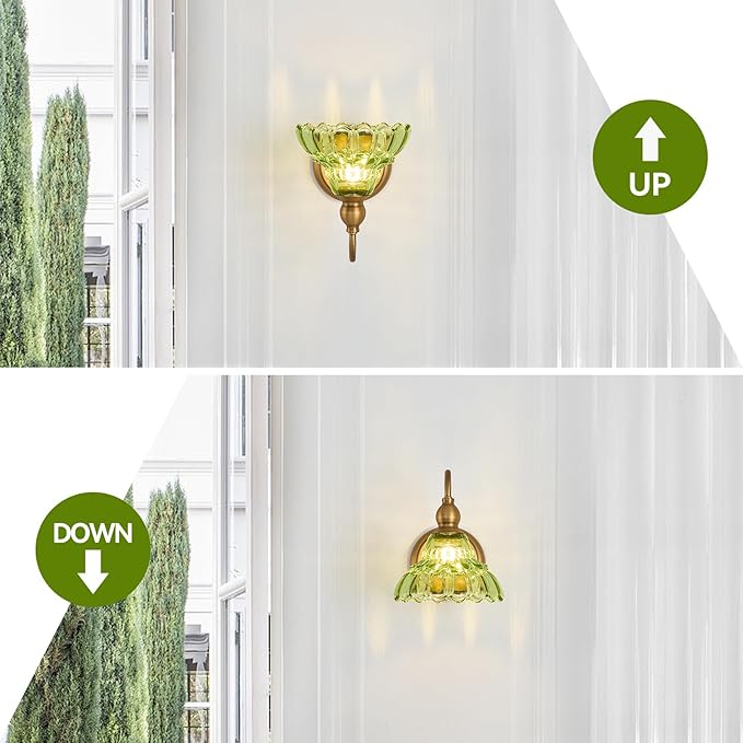 Vintage Bathroom Wall Sconces Green Bedroom Wall Light Fixtures Vanity Lights for Hallway