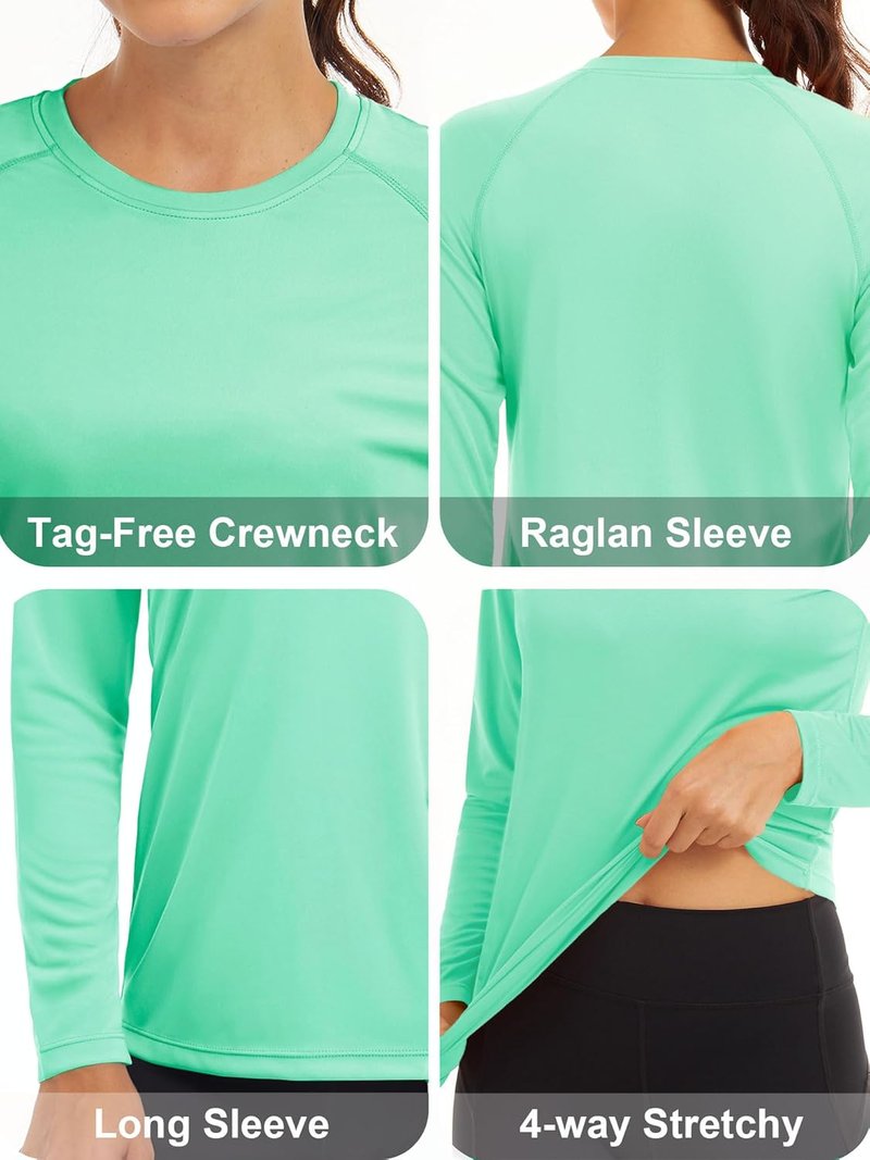 Women's Long Sleeve Sun Protection Shirt - UPF 50+ Hiking & Fishing Rash Guard | Lightweight & Quick-Dry