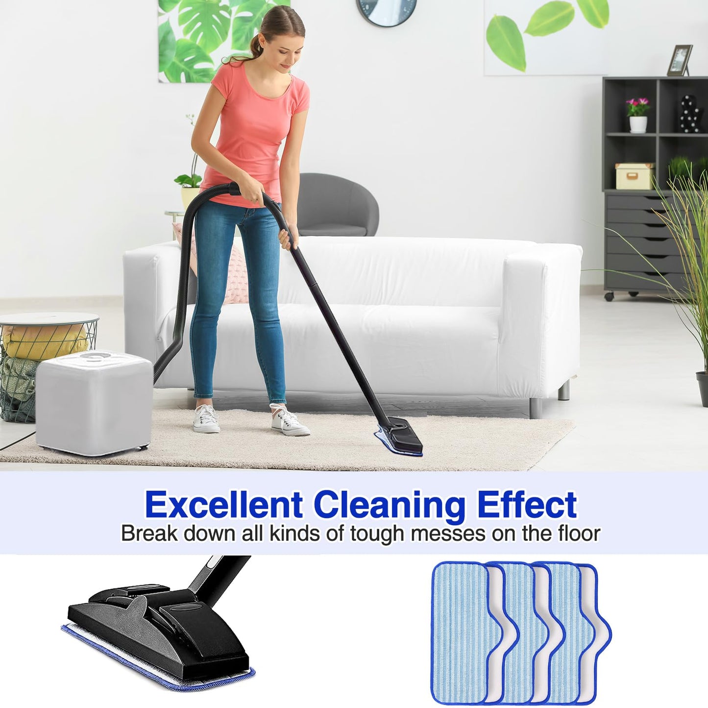 LINNIW 6 Pack Microfiber Pads Compatible with Dupray Neat Steam Cleaner, Durable, Reusable and Machine Washable