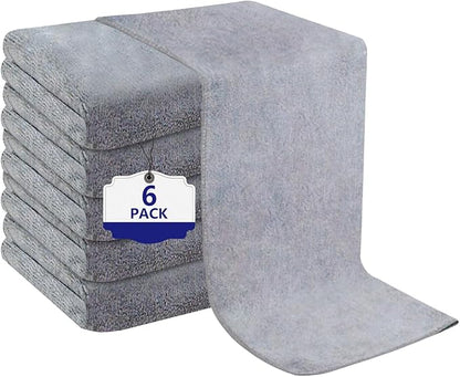 Grey Salon Towels, Super Soft and Absorbent Microfiber Hair Towel