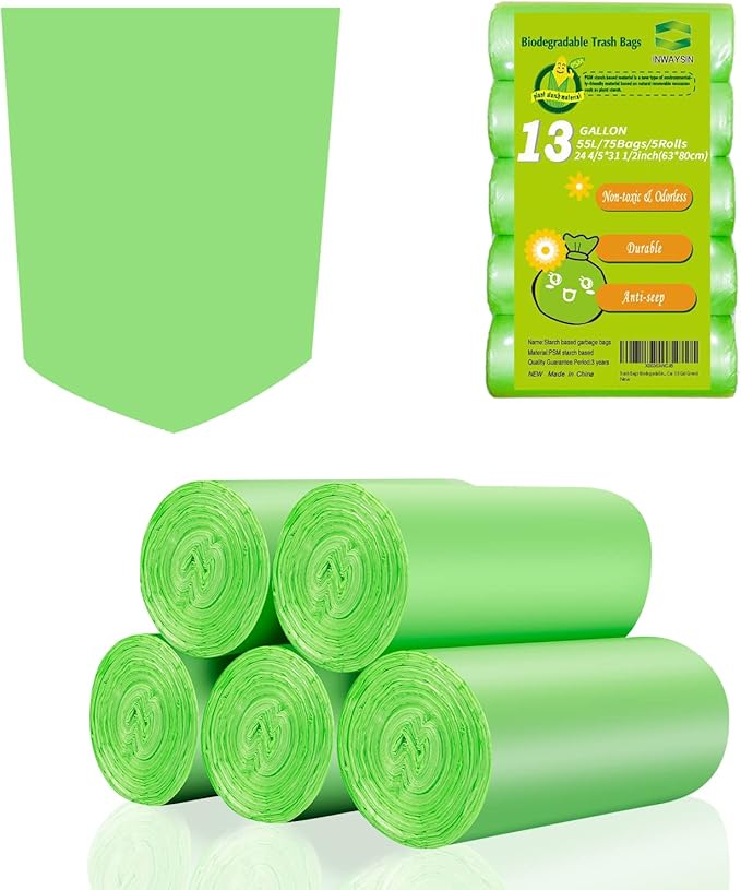 Trash Bags 13 Gallon Tall Kitchen Garbage Bags, Inwaysin Recycle Bags,