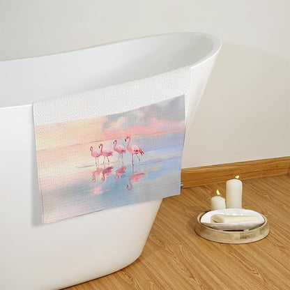 Watercolor Pink Flamingo Kitchen Towels, Flamingo Gifts