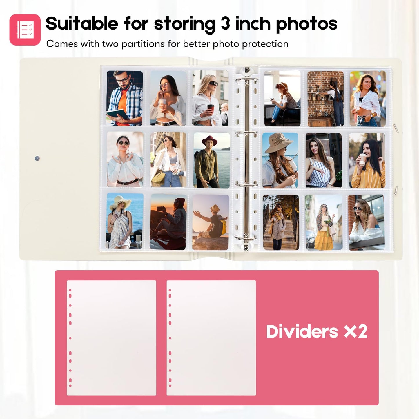 A4 Kpop Photocard Binder with 25 Pages 9 Pocket, 2x3 inch Kpop Photocard Holder Book, Photo Album for Fujifilm Instax Mini Camera Polaroid Printer Photo Film (Purple)