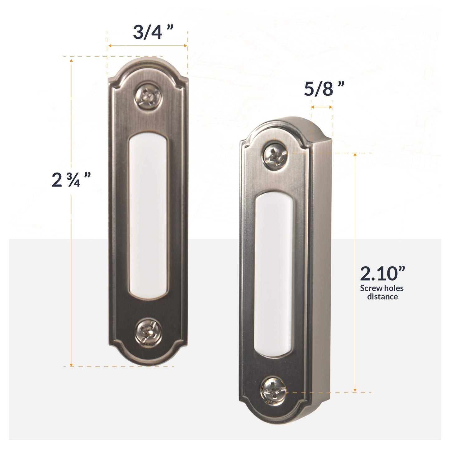 Newhouse Hardware LED Lighted Metal Door Chime Push Button (Oil-Rubbed Bronze) | Surface Mount Lighted Door Bell Button | Replacement Wired Doorbell Button for Most Door Bell Chimes