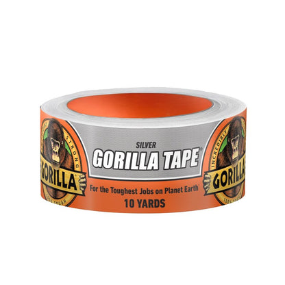 Gorilla Duct Tape, 1.88 in x 10 yd, Silver (Pack of 1) - Utility, Triple Layer Strength, Indoor & Outdoor, Weather Resistant Shell
