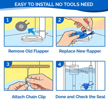 Toilet Flapper Replacement Kit - 2PCS American Standard Toilet Flapper 2 Inch, Universal Flapper for Toilet Tank, Toilet Stopper Flapper with Steel Chain Fits Kohler, Toto, Water-Saving Easy Install