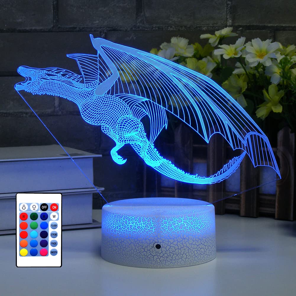 HYODREAM Dragon LED Lighting Kids Night Light,16 Colors with Remote Control Dragon Toy for Kids as a Birthday Gifts Christmas Gift for Boys and Girls