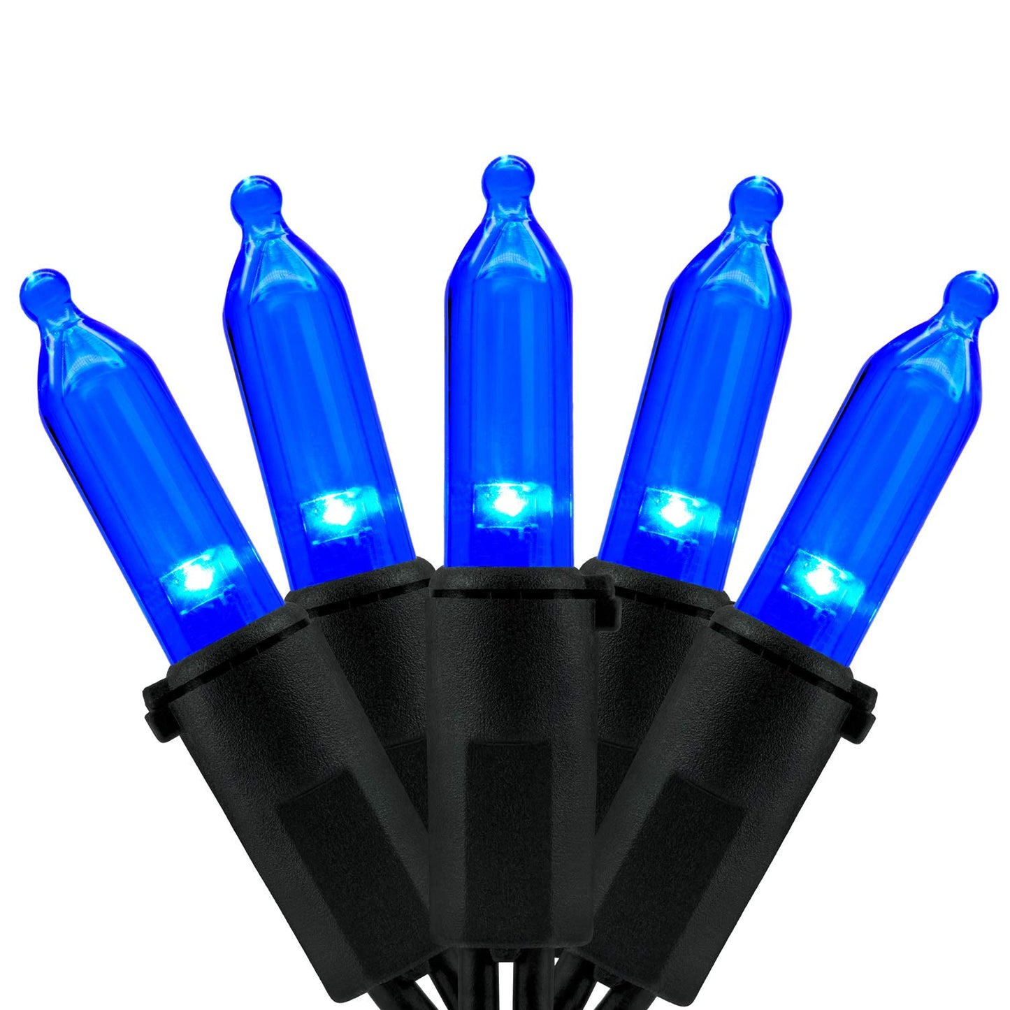 YULETIME 200 Blue Christmas String Lights, 2-Set 33 ft 100 LED Black Wire