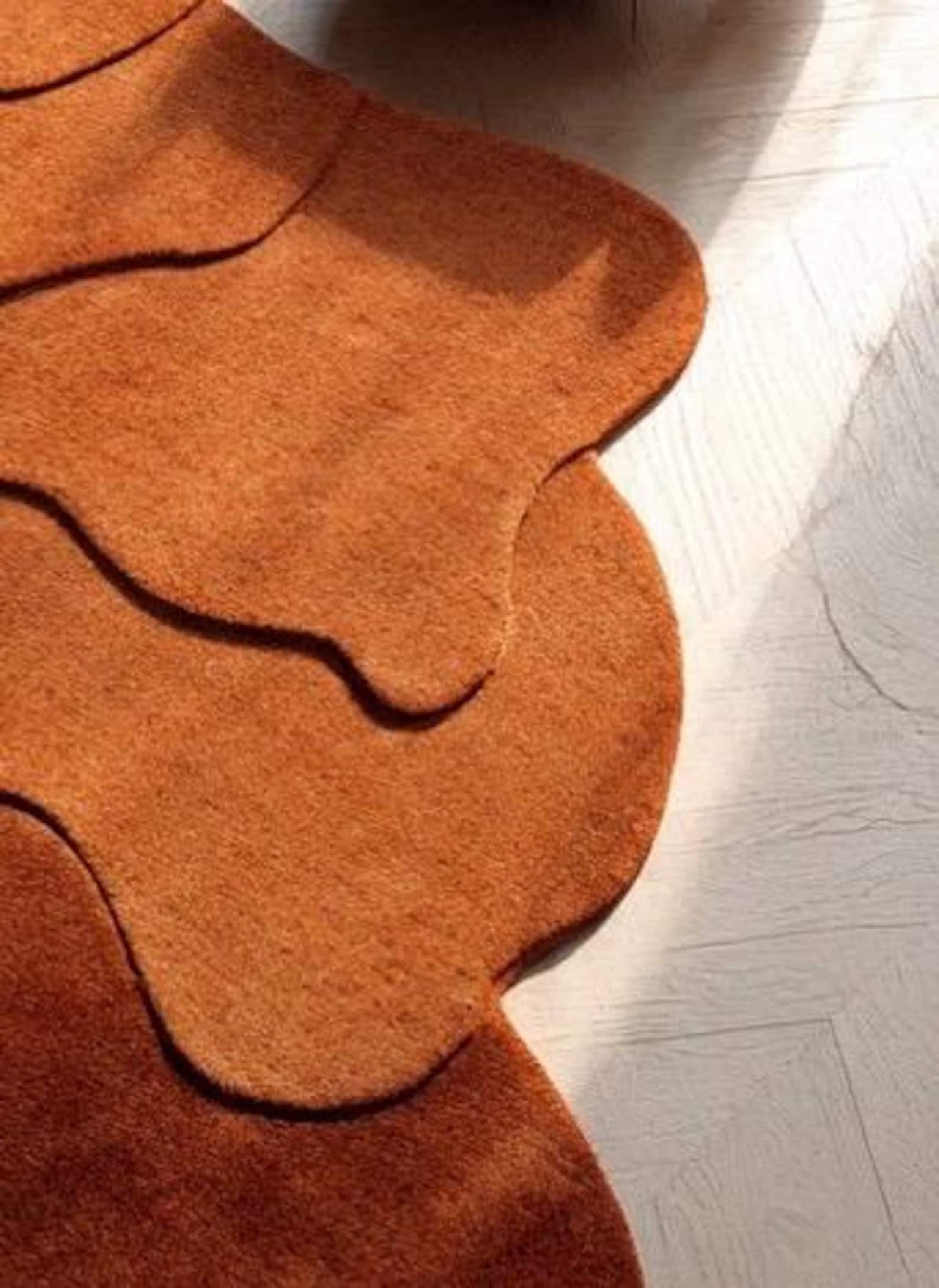 Anthrofy Taliaferro Irregular Area Rug – 5’ x 8' – Handmade Wool Area Rugs – Brown – Rugs for Living Room, Bedroom – Anti-Skid – Carpets with Non-Slip Natural Backing with 100% Cotton