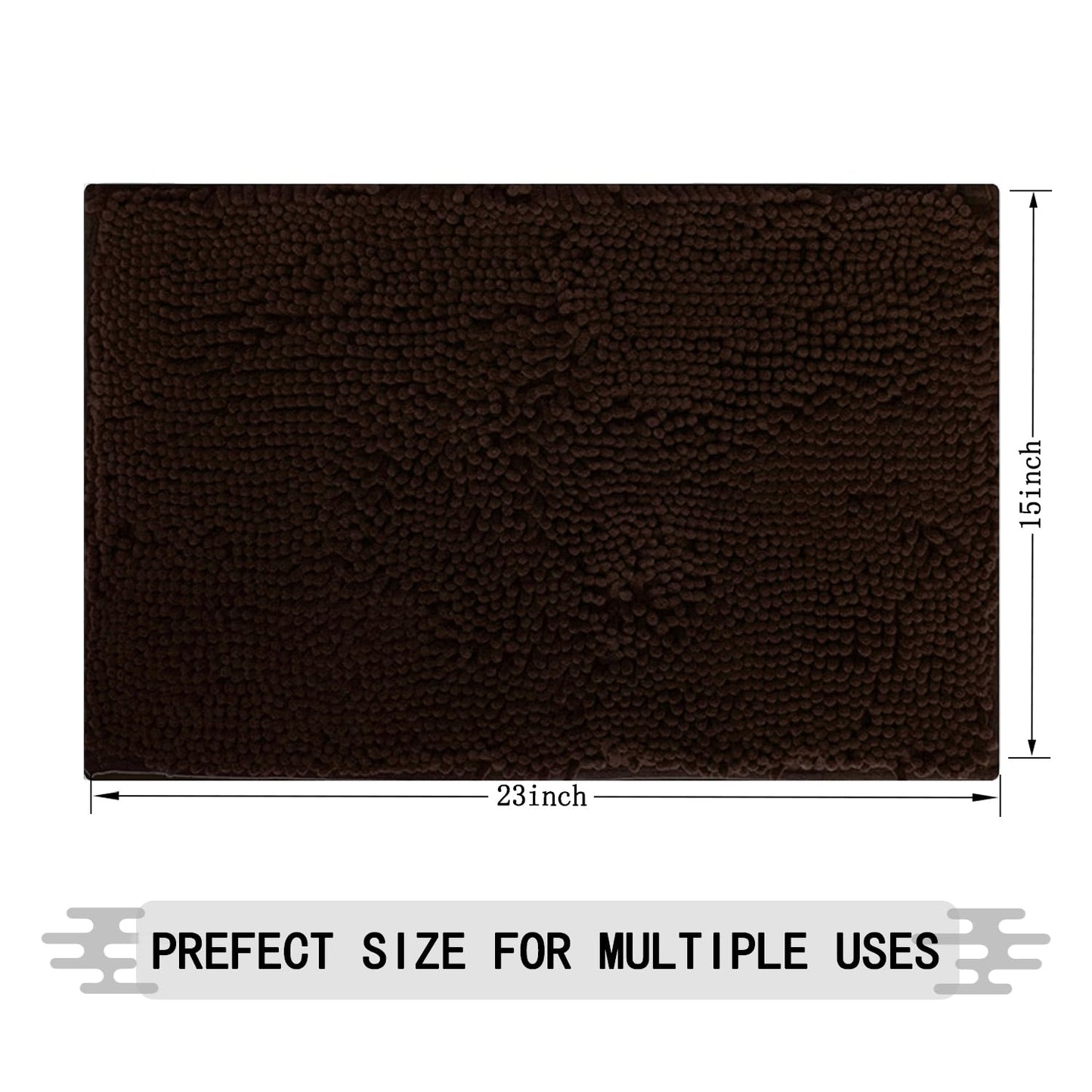 Flotstiga Bathroom Rugs 23x15,Super Absorbent Soft,Thick,Machine Washable Chenille Bath Mat,Non Slip Toilet Floor Rug,Bath Mats for Bathroom Floor, Home Decor Accessories,Coffee