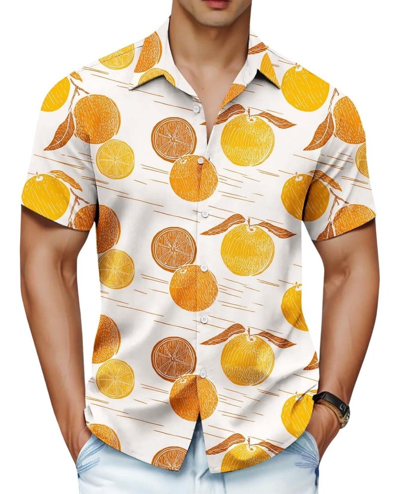 Mens Hawaiian Shirt Short Sleeve Button Down Shirts Tropical Floral Summer Beach Shirts