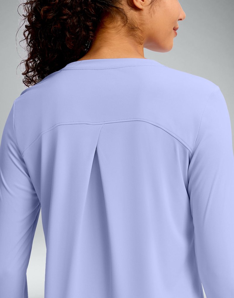 Soothfeel Women's UPF 50+ Sun Shirts Long Sleeve SPF UV Protection Rash Guard Lightweight Quick Dry Hiking Workout Tops Snow_blueXXXL