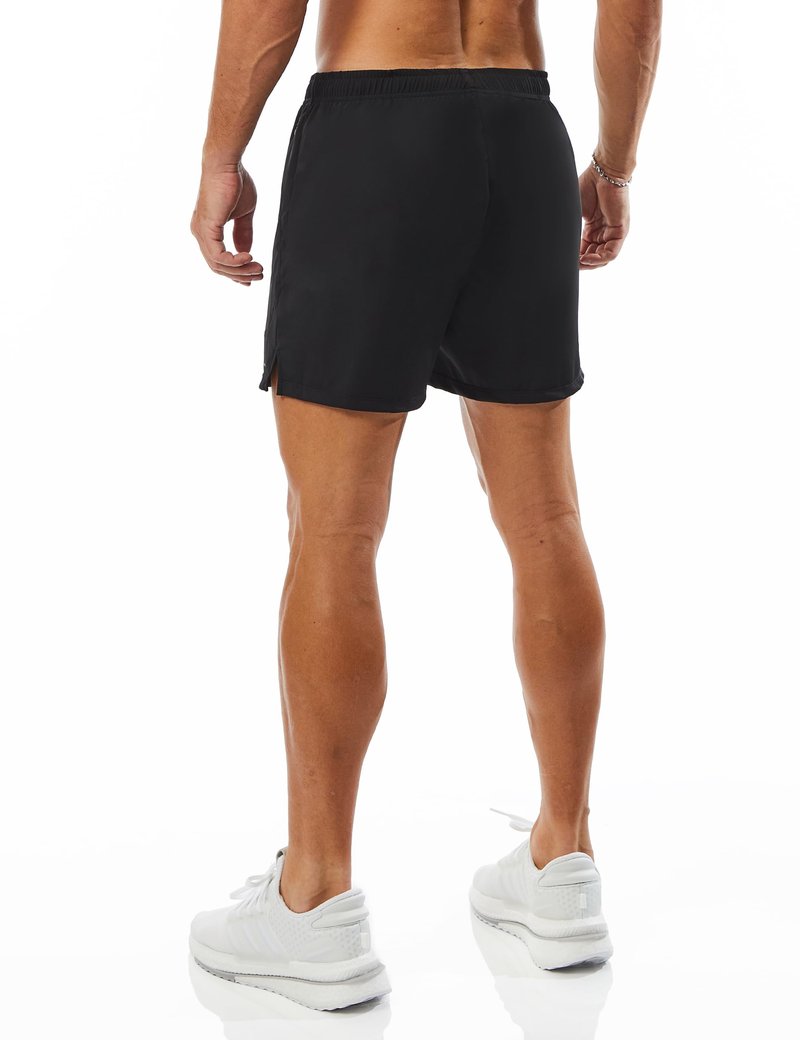 Ouber Men's Athletic Gym Shorts Workout Quick Dry Shorts for Men Running Training with Zipper Pockets, Black L
