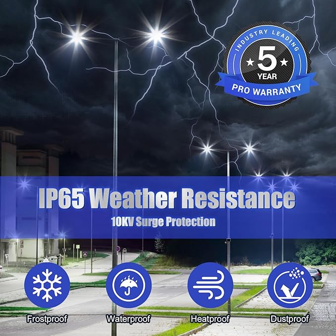 BBESTLED 400W LED Parking Lot Light with Dusk to Dawn Photocell Outdoor Lighting Arm Mount 56000LM IP65 UL & DLC Commercial Shoebox Pole Lights for Street Stadium Tennis Court 5000K (100-277VAC Input)