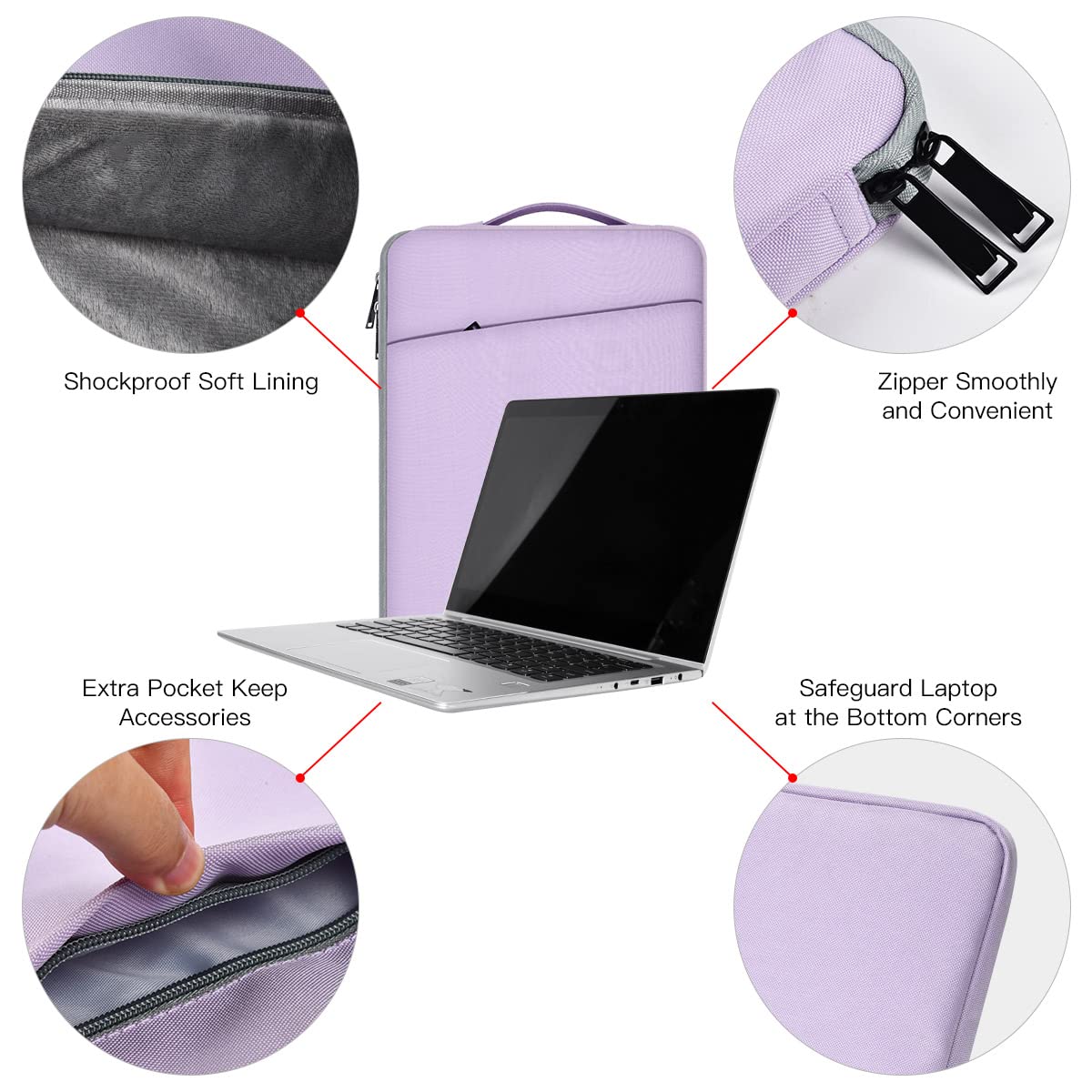 17 17.3 inch Laptop Bag for Women, Computer Sleeve Case Compatible with HP Pavilion 17/ Envy 17/ Dell/Lenovo IdeaPad/LG Gram/MSI/ASUS Notebook/Razer Blade Pro 17, Purple