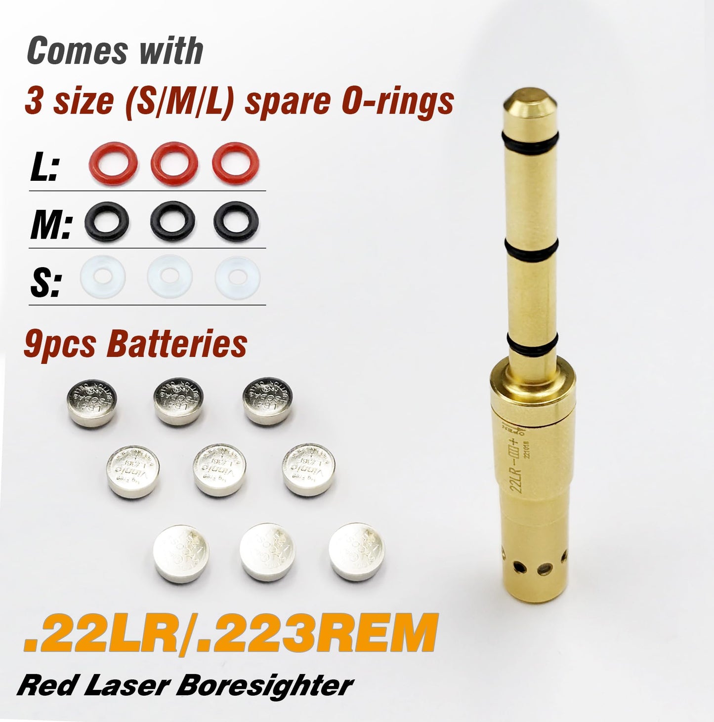 BOOLIT EYE .22LR/223REM Special Laser Boresighter End Barrel Laser Bore Sight Accurately and Easy to Fit Revolvers Pistols Rifle and Air Guns(.22LR/223REM)