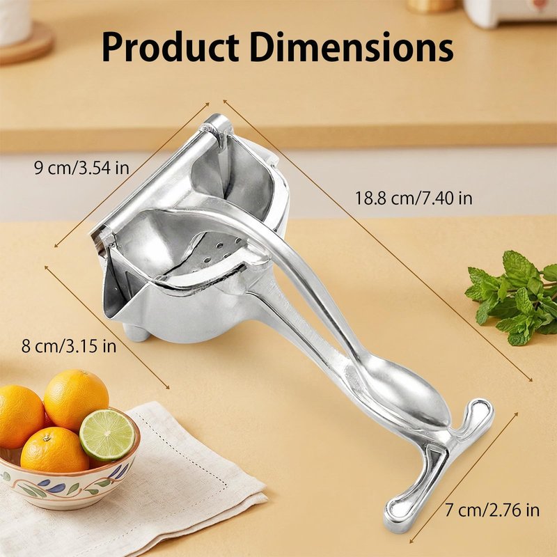 Heavy Duty Cast Iron Juicer Manual Hand Press, Stainless Steel Fruit Juice Squeezer for Lemon & Orange, Citrus Press Juicer (1PC)