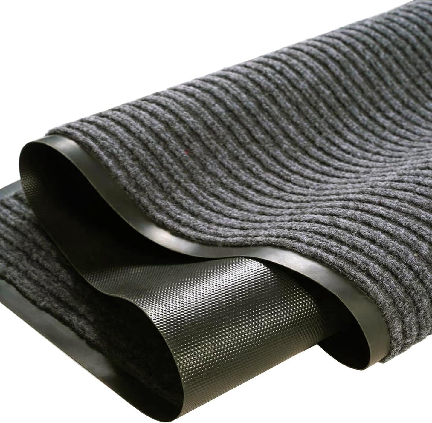 Front Door Mat 3' X 10' Commercial Door Mats Heavy Duty Carpet with Non-Slip Back Rubber Backed Runner Rugs Doormats for Hallway Entryway Home High Traffic Area (Grey)