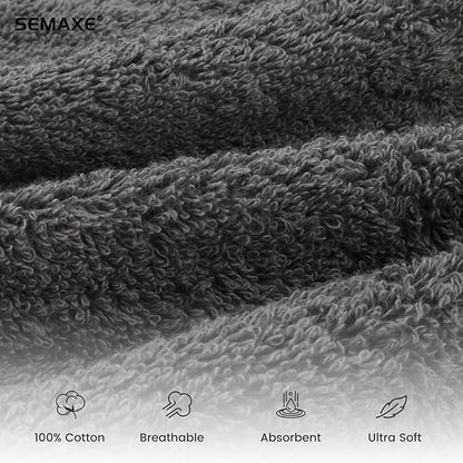 SEMAXE Gray Hand Towels for Bathroom, Quick-Drying, Easy Care