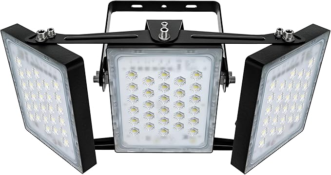 STASUN 150W Dimmable LED Flood Light, Outdoor Area Lighting, IP66 Waterproof Exterior Floodlight Commercial Security Light, 6000K Daylight White, 3 Adjustable Heads for Yard, Street,Parking Lot