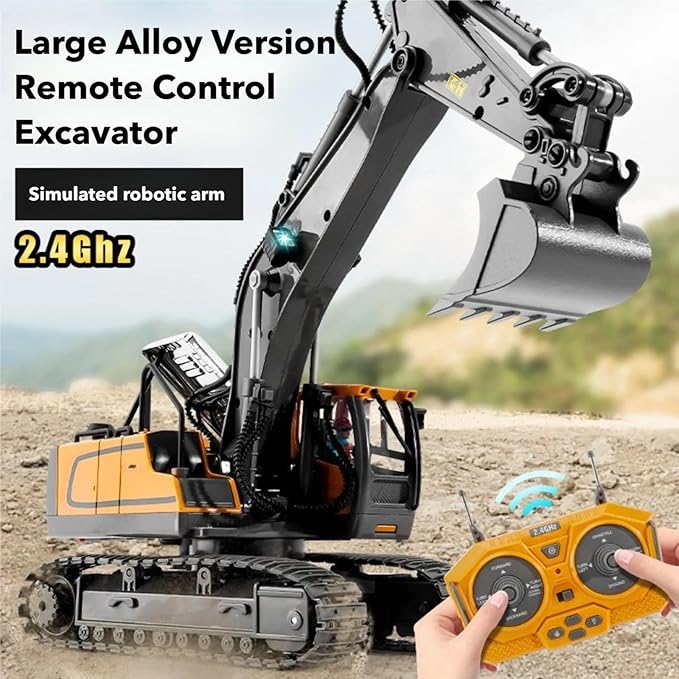 Mudsterz - Mudsterz Trucks Mudsterz Excavator 2.4GHz RC Construction Vehicle with Cool Lights and Real Sounds Realistic Engineering Design Metal Parts Little Builders Big Action (B2)