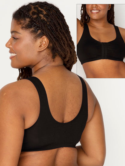 Fruit of the Loom Women's Front Close Builtup Sports Bra, Desert Dusk/Olive Night/Black, 44